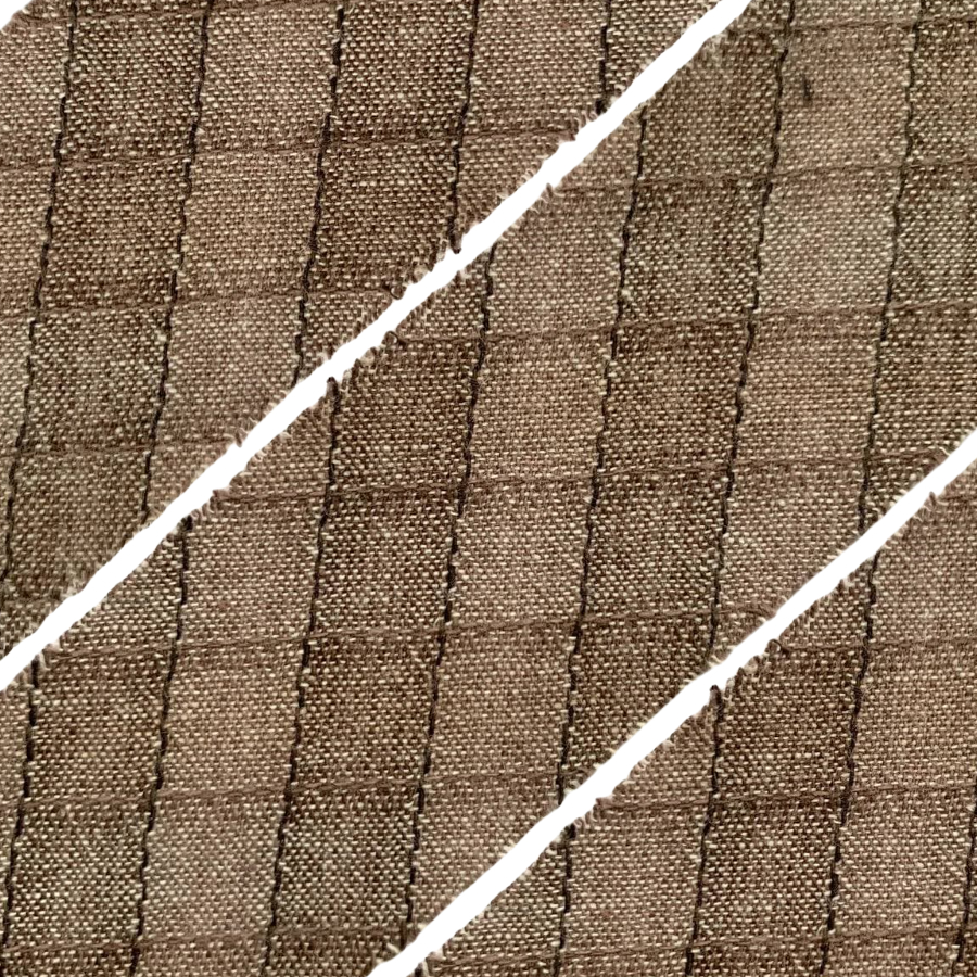 Фото Косая бейка из фактурного хлопка светло-серый какао 2