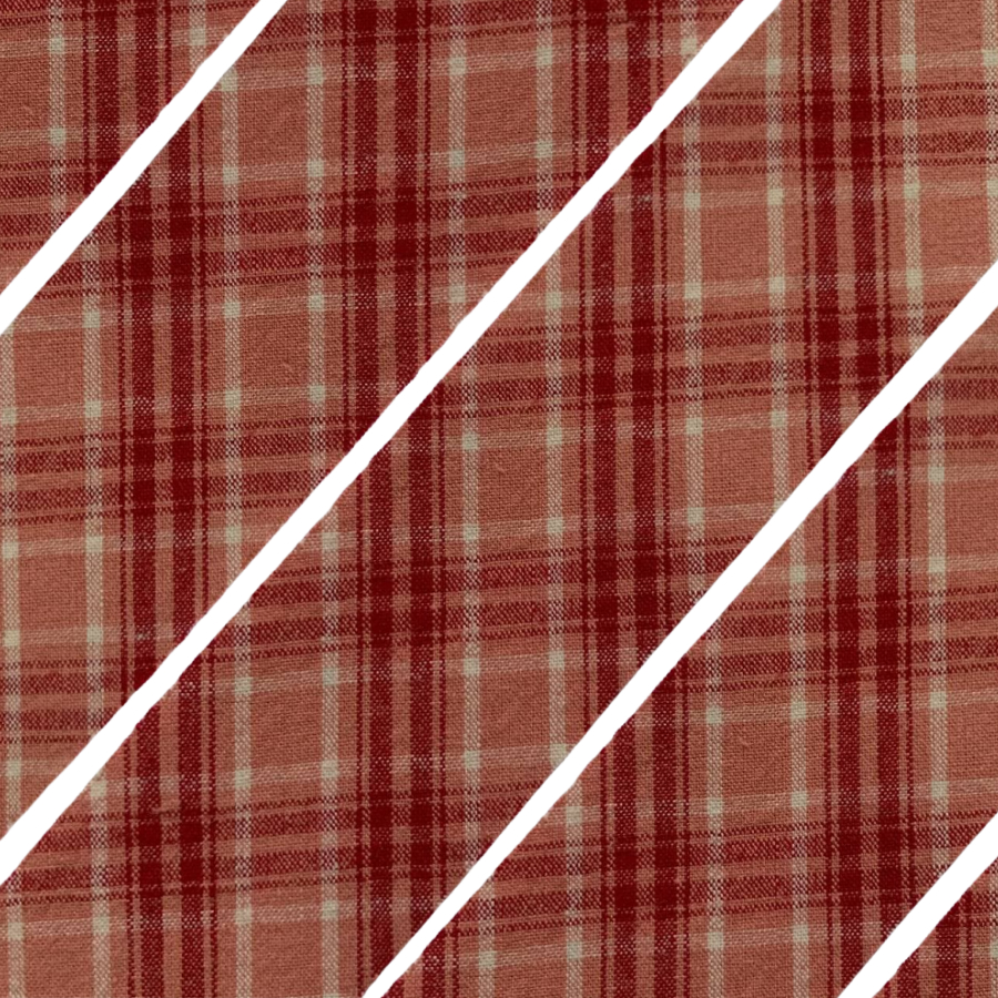 Фото Косая бейка из фактурного хлопка красный розовый бежевый 2