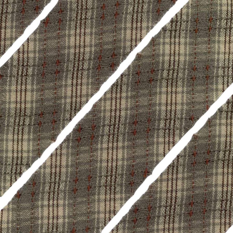Фото Косая бейка из фактурного хлопка серый бежевый коричневый 2