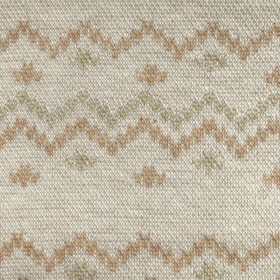 Трикотаж бежевого молочного цвета зигзаг missoni