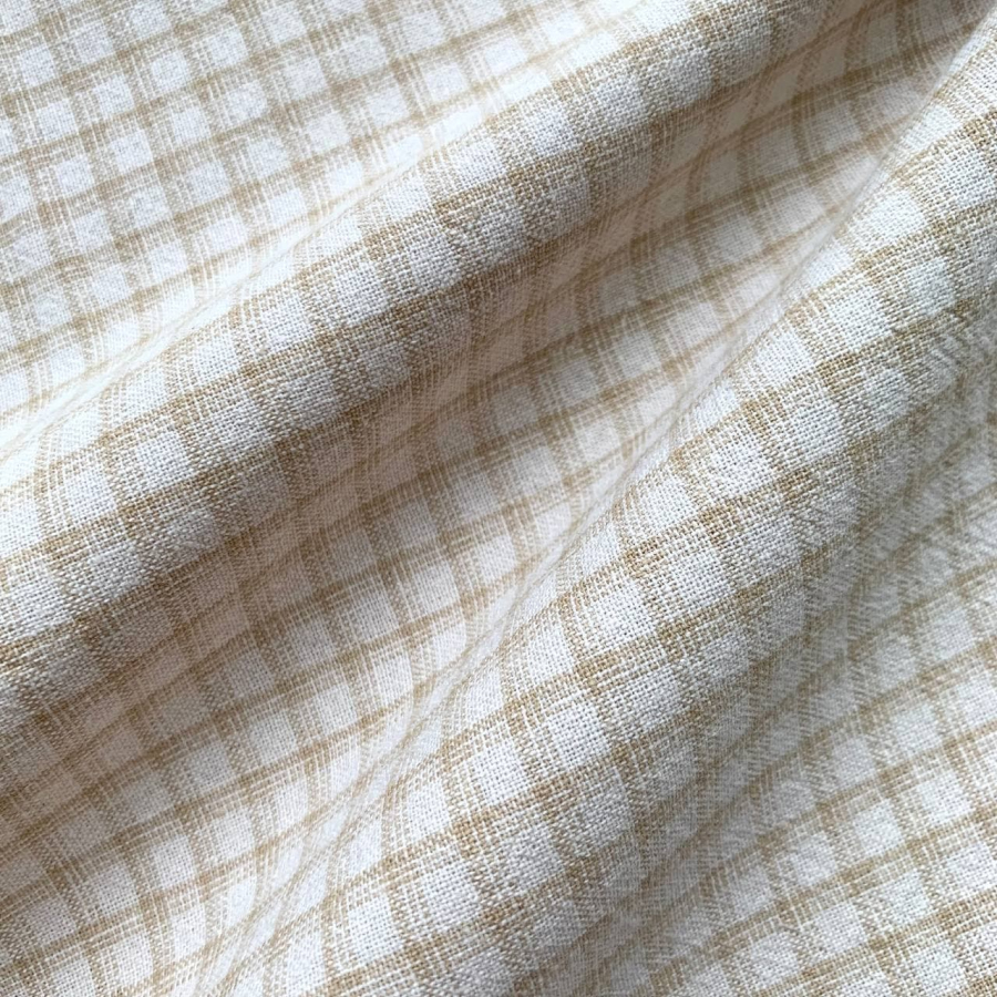 Фото Японский фактурный хлопок 124 молочный/бежевый размер отреза 35:50 см 1