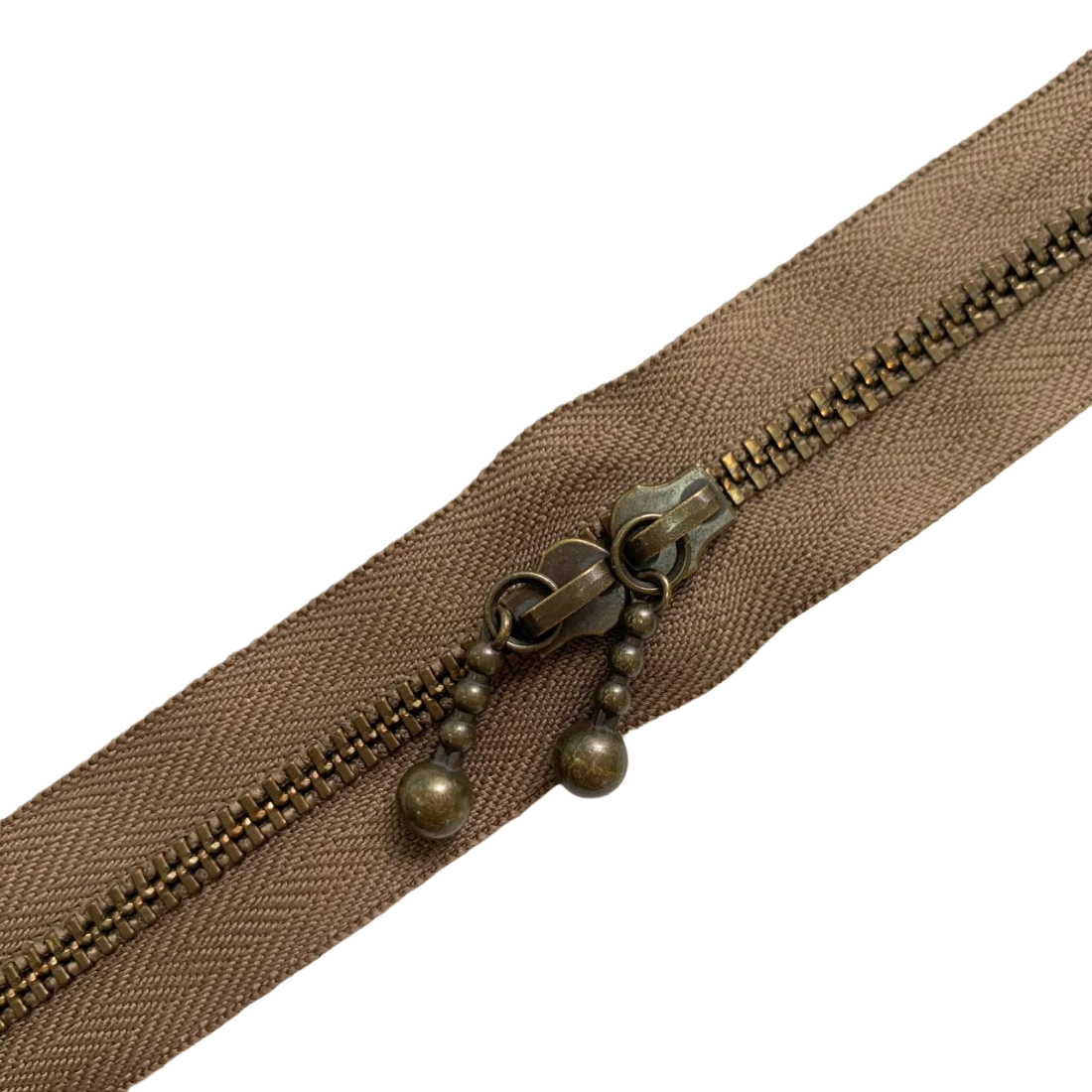 Молния YKk какао металлическая двухзамковая 60 см