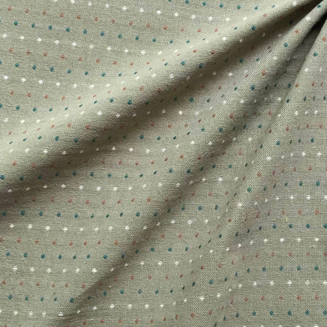 Японский фактурный хлопок #637 зеленый