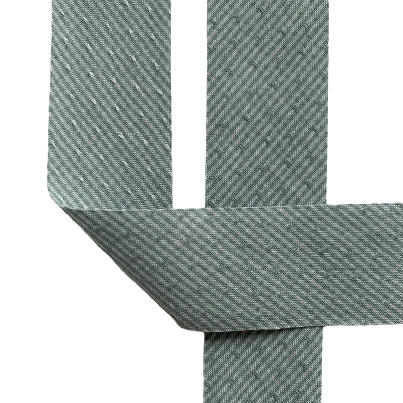 Фото Косая бейка из Японского фактурного хлопка бирюзовая ширина 4 см 1