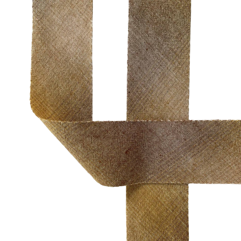 Фото Косая бейка из фактурного хлопка желтый градиент 1