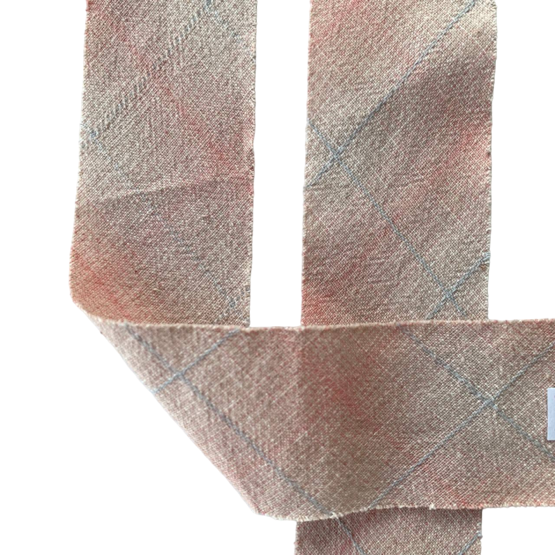 Фото Косая бейка из фактурного хлопка нежно-розовый градиент 1