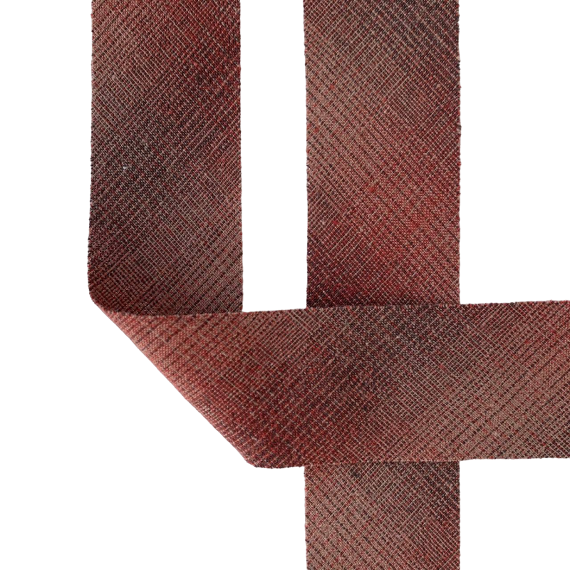 Фото Косая бейка из фактурного хлопка градиент бордо 1