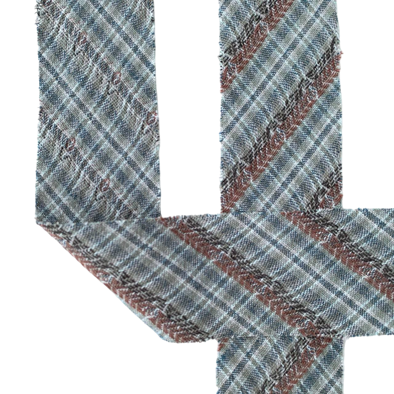 Фото Косая бейка из фактурного хлопка бирюзовая 1