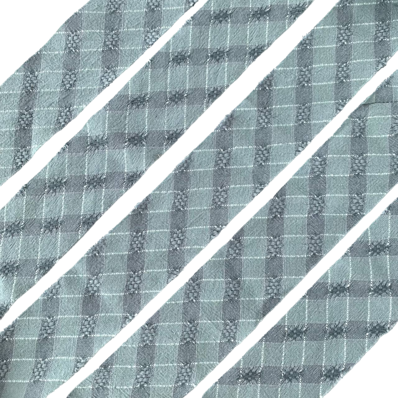 Фото Косая бейка из фактурного хлопка бирюзовая 2