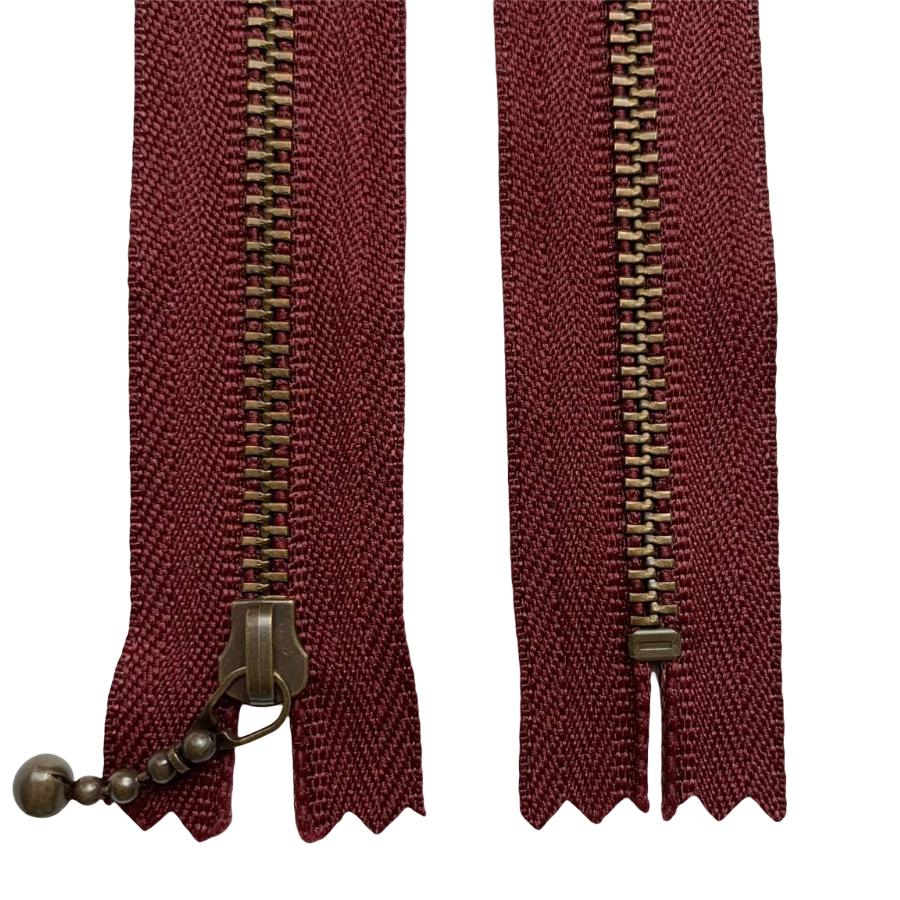Молния YKK бордовая 12, 15 см