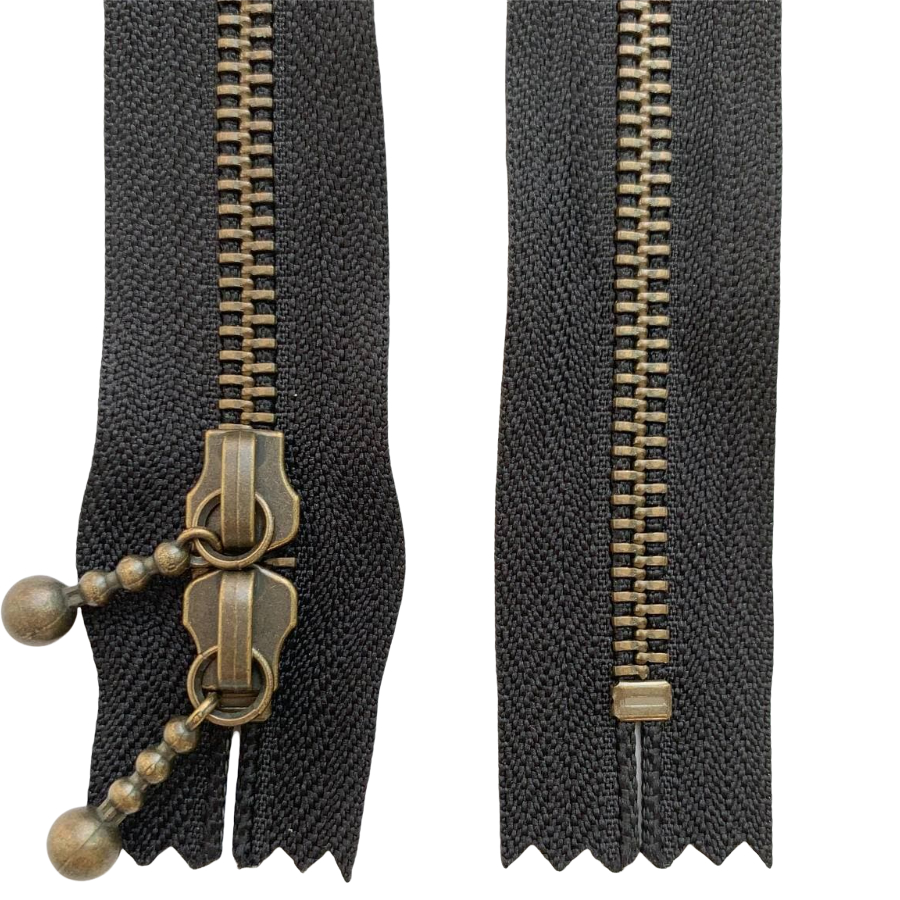 Молния YKK двухзамковая черная 45, 60 см
