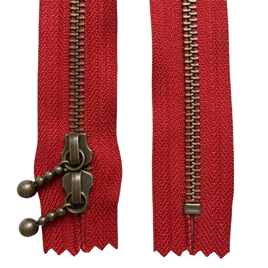 Молния YKK двухзамковая красная 50 см