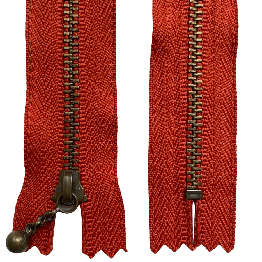 Молния YKK красно-кирпичная 18 см